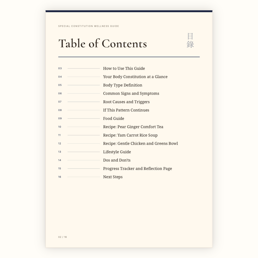Special Constitution Body Type Wellness Guide